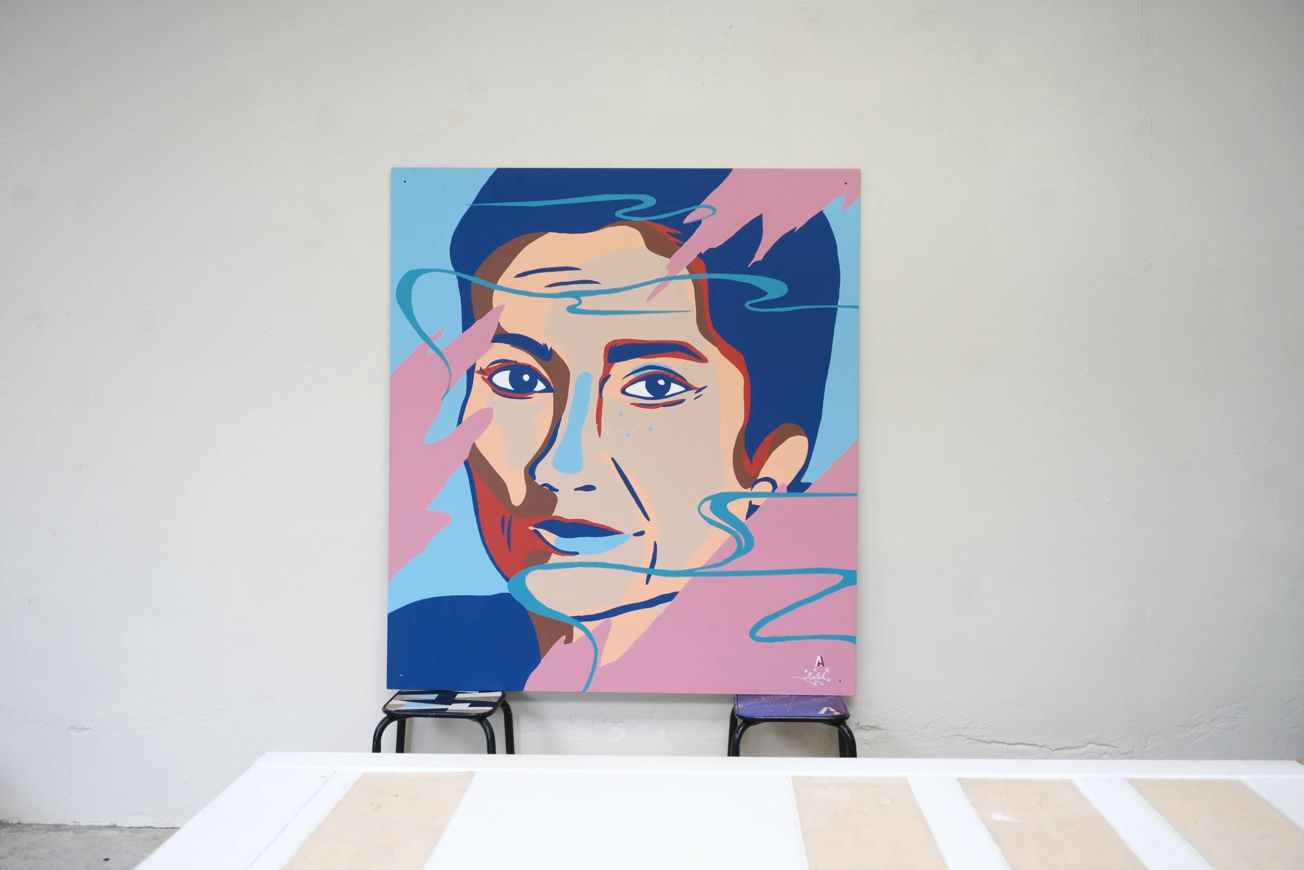 Tableau de Simone Veil par Anamorphose